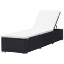 vidaXL 2 db fekete polyrattan napozóágy párnával