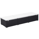vidaXL 2 db fekete polyrattan napozóágy párnával