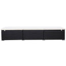 vidaXL 2 db fekete polyrattan napozóágy párnával