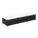 vidaXL 2 db fekete polyrattan napozóágy párnával