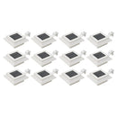 vidaXL 12 db fehér négyzet alakú kültéri napelemes LED lámpa 12 cm