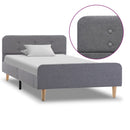 vidaXL világosszürke szövetkárpitozású ágykeret 100 x 200 cm
