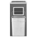 vidaXL fekete acél szemeteskuka hamutartóval 45 liter