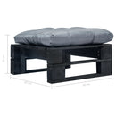 vidaXL fekete fa kerti raklapzsámoly szürke párnával