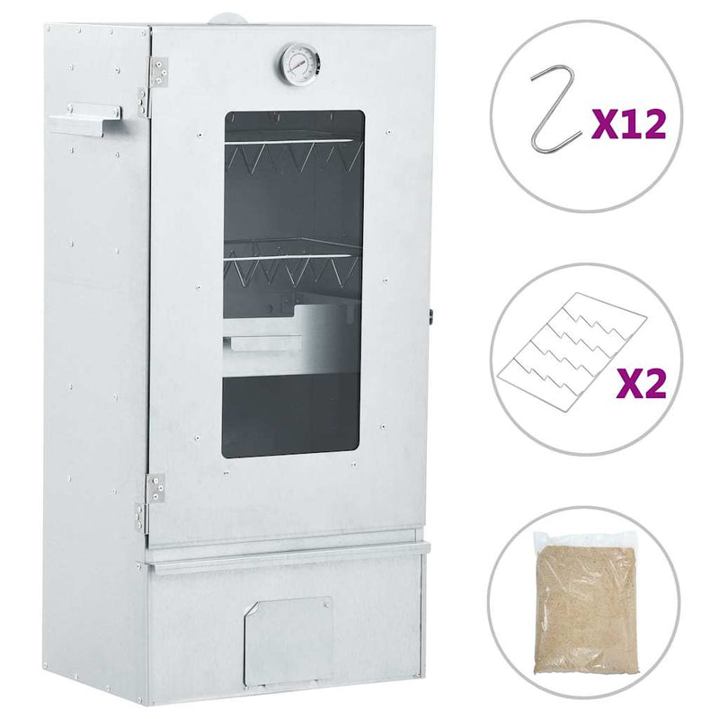 vidaXL BBQ füstölő 1 kg faaprítékkal 44,5 x 29 x 83 cm
