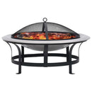vidaXL rozsdamentes acél kültéri tűztál grillráccsal 76 cm