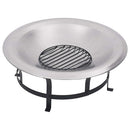 vidaXL rozsdamentes acél kültéri tűztál grillráccsal 76 cm