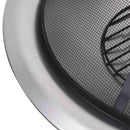 vidaXL rozsdamentes acél kültéri tűztál grillráccsal 76 cm