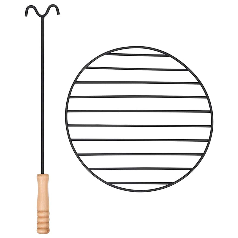 vidaXL rozsdamentes acél kültéri tűztál grillráccsal 76 cm