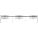 vidaXL fekete lándzsahegyes tetejű kerti acélkerítés 5,1 x 0,6 m