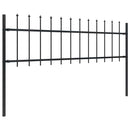 vidaXL fekete acélkerítés lándzsás tetejű 504 x 60 cm