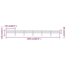 vidaXL fekete lándzsahegyes tetejű kerti acélkerítés 10,2 x 0,6 m