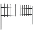 vidaXL fekete acélkerítés lándzsás tetejű 1506 x 60 cm