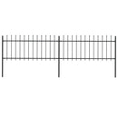 vidaXL fekete lándzsahegyes tetejű kerti acélkerítés 3,4 x 0,8 m