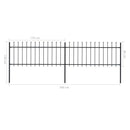 vidaXL fekete lándzsahegyes tetejű kerti acélkerítés 3,4 x 0,8 m