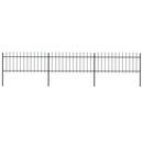 vidaXL fekete lándzsahegyes tetejű kerti acélkerítés 5,1 x 0,8 m