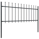 vidaXL fekete acélkerítés lándzsás tetejű 504 x 80 cm