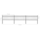 vidaXL fekete lándzsahegyes tetejű kerti acélkerítés 5,1 x 0,8 m