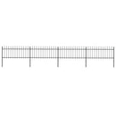 vidaXL fekete lándzsahegyes tetejű kerti acélkerítés 6,8 x 0,8 m