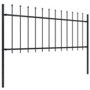 vidaXL fekete acélkerítés lándzsás tetejű 1673 x 80 cm