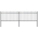 vidaXL fekete lándzsahegyes tetejű kerti acélkerítés 3,4 x 1 m