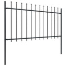 vidaXL fekete acél kerti kerítés lándzsás tetejű 337 x 100 cm