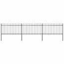 vidaXL fekete acélkerítés lándzsás tetejű 504 x 100 cm