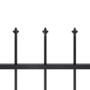vidaXL fekete acélkerítés lándzsás tetejű 504 x 100 cm