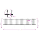 vidaXL fekete acélkerítés lándzsás tetejű 504 x 100 cm