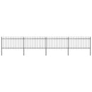 vidaXL fekete lándzsahegyes tetejű kerti acélkerítés 6,8 x 1 m