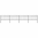 vidaXL fekete acélkerítés lándzsás tetejű 671 x 100 cm