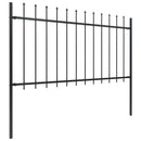 vidaXL fekete acélkerítés lándzsás tetejű 671 x 100 cm