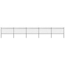 vidaXL fekete lándzsahegyes tetejű kerti acélkerítés 8,5 x 1 m