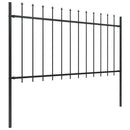 vidaXL fekete acél kerti kerítés lándzsás tetejű 1339 x 100 cm