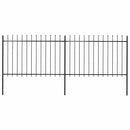 vidaXL fekete acél kerti kerítés lándzsás tetejű 337 x 120 cm