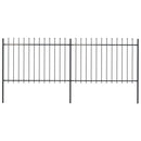 vidaXL fekete lándzsahegyes tetejű kerti acélkerítés 3,4 x 1,2 m