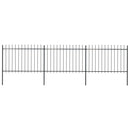 vidaXL fekete lándzsahegyes tetejű kerti acélkerítés 5,1 x 1,2 m