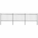 vidaXL fekete acélkerítés lándzsás tetejű 504 x 120 cm