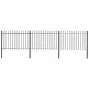 vidaXL fekete acélkerítés lándzsás tetejű 504 x 120 cm