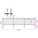 vidaXL fekete acélkerítés lándzsás tetejű 504 x 120 cm