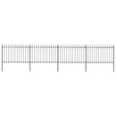 vidaXL fekete lándzsahegyes tetejű kerti acélkerítés 6,8 x 1,2 m