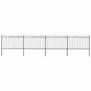 vidaXL fekete acélkerítés lándzsás tetejű 671 x 120 cm