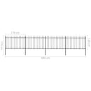 vidaXL fekete lándzsahegyes tetejű kerti acélkerítés 6,8 x 1,2 m