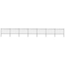 vidaXL fekete lándzsahegyes tetejű kerti acélkerítés 11,9 x 1,2 m