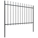 vidaXL fekete acél kerti kerítés lándzsás tetejű 1339 x 120 cm