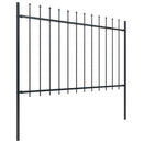 vidaXL fekete acélkerítés lándzsás tetejű 1673 x 120 cm