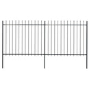 vidaXL fekete lándzsahegyes tetejű kerti acélkerítés 3,4 x 1,5 m