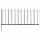 vidaXL fekete acél kerti kerítés lándzsás tetejű 337 x 150 cm