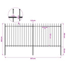vidaXL fekete acél kerti kerítés lándzsás tetejű 337 x 150 cm