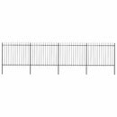 vidaXL fekete acélkerítés lándzsás tetejű 671 x 150 cm